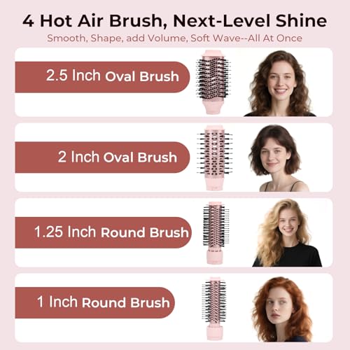9 in 1 Multi Styler, Powerful Hair Dryer Brush Set, Styling Without Heat Damage, Fast Drying Curling Volumizing Straightening, Includes Protective Travel Bag