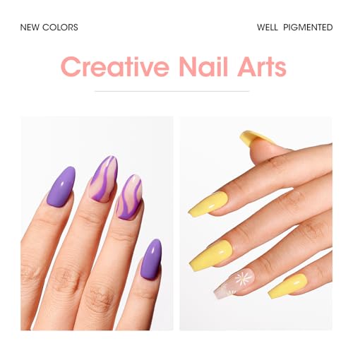 GELLEN Pastel Gel Nail Polish Set, 6PCS Summer Nail Polish Colors, Soak off Nail Gel Manicure Kit Nail Art Gel Polish for UV Light Cure