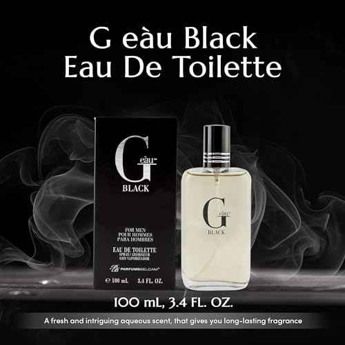 PB ParfumsBelcam G e?u Black Eau De Toilette Spray for Men ? 100 mL Affordable, Long-Lasting Fresh Aquatic Fragrance & Spicy Aquatic Scent with Sandalwood & Patchouli for Day & Night Use