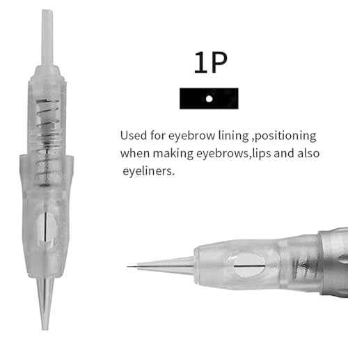 30pcs/Pack Disposable Cartridge Tattoo Needles Sterilized Permanent Makeup Needles for Micropigmentation Device Tattoo Machine for Powder Brows Permanent Make Up Shading (0.3mm 1P)