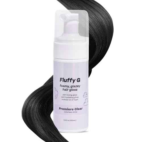 Fluffy G Hair Gloss by Hally Hair, (Clear) - 3.4 fl oz - Hair Glaze for Color-Treated, Fine, Dry & Frizzy Hair - High Shine Shiny Hair Products for Vibrant, Fluffy & Fuller-Looking Hair
