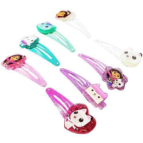 LUV HER Gabby's Dollhouse Kids Hair Clips for Girls Snap Clips 8 Pack Multi Color Ages 3+