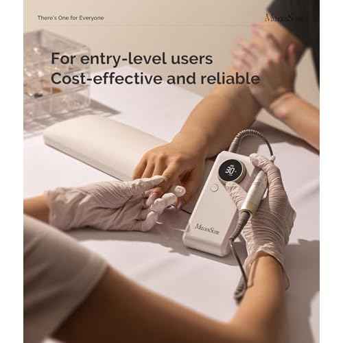 MelodySusie 2 in 1 Professional Nail Drill, 30000 RPM SC330G Electric Nail File with Kickstand for Gel Nails Polishing Removing, Portable Cordless Nail Efile for Manicure Pedicure at Home & Salon,Gold