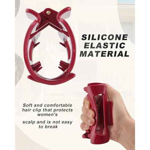 3 PCS Silicone Flexible Hair Claw Clips for Women Soft Bendable Claw Clip Scalp-Safe Soft Cloud Hairclip for Thin and Thick£¨Red + Black + Khaki£©