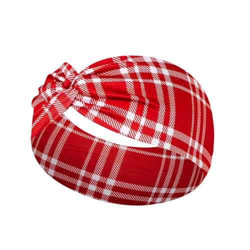 4Pcs Christmas Headbands for Women - Snowflake Santa Snowman Xmas Tree Holiday Hair Bands, Festive Gift Hair Accessories (Plaid)