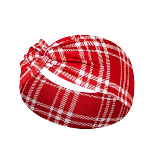 4Pcs Christmas Headbands for Women - Snowflake Santa Snowman Xmas Tree Holiday Hair Bands, Festive Gift Hair Accessories (Plaid)