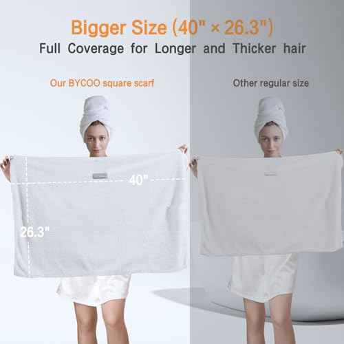 Large Microfiber Hair Towel Wrap for Women, Anti Frizz Drying Towel, Fast Dry Turban Wet Hair, Long, Thick, Curly Super Absorbent Soft Towels - White