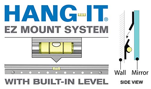 Gatco 1806 Bathroom Wall Mirror, 25 inch Modern Mirror for Living Room, Vanity, Slim Design Beveled Frameless Round Mirror - Easy Mount Safety Bracket