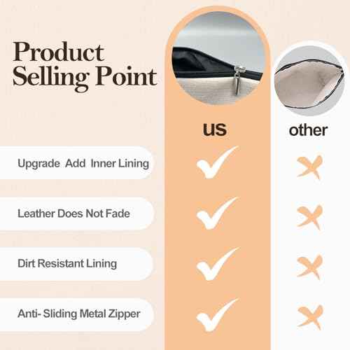 Boho Makeup Bag Gifts for Women, Sunset Leaf Aesthetic Makeup Pouch