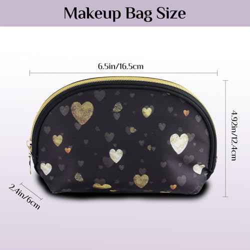 Cosmetic Bag, Small Travel Makeup Bag£¬ Zipper Pouch Cute Gifts for women£¬ Makeup Organizer, Wrinkle Resistant Leopard Print Travel Pouch (Heart)