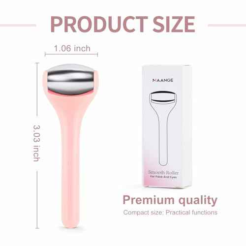 MAANGE Mini Eye & Face Rollers for Eye Massager, Stainless Steel Eye Ice Roller for Relief Puffiness Migraine Skincare Facial Roller (Pink)