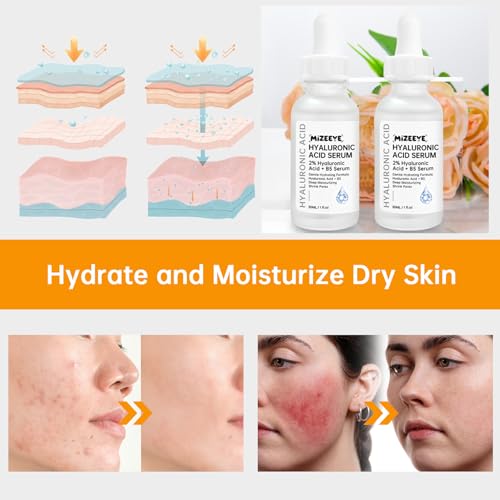 Hyaluronic Acid 2% + B5 Facial Serum, 2 PCS Hyaluronic Acid Serum For Face, Moisturizing.