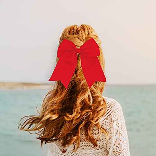 Red Jumbo Bow Clip with Tails