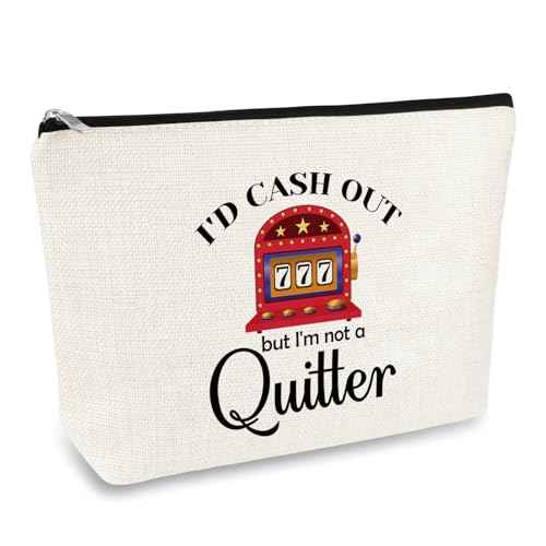 Funny Gambling Gifts Casino Lover Gift for Women Makeup Bag Slot Machine Cosmetic Bag Retirement Christmas Birthday Gifts for Gambler Friend Mom Grandma Aunt Coworkers Sister Travel Makeup Pouch