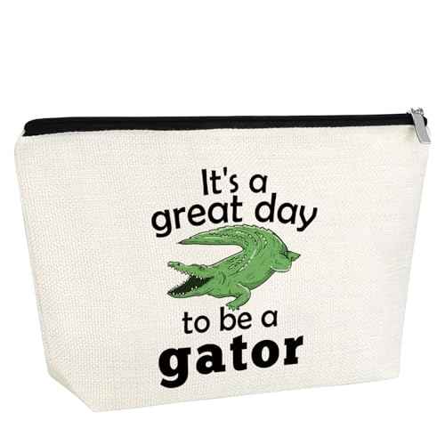 Gators Makeup Bag Gator Lover Gift for Women Gators Theme Gift Cosmetic Bag Alligator Gift Florida Love Fan Gift for Gator Alligator Decoration for Daughter Girl Sister Birthday Graduation Gift