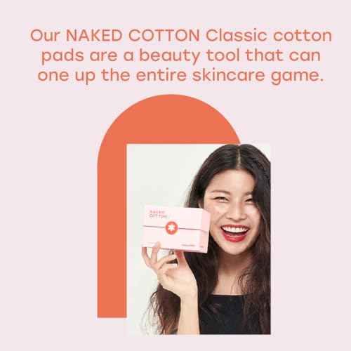 White Rabbit ? Naked Cotton Classic ? Premium 100% Cotton Pads for Toner Use, Makeup Remover, and Masks | Unbleached, Lint-Free, Extra Soft | Korean Skin Care Product (200 Count)