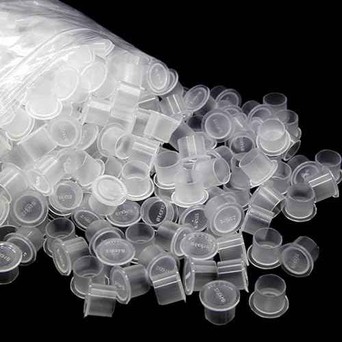 Tattoo Ink Caps - Jconly 1000Pcs Tattoo Ink Cups Pigment Caps With Base Sizes 11mm Disposable Tattoo Caps Tattoo Supplies (1000PCS Small #11)¡¦