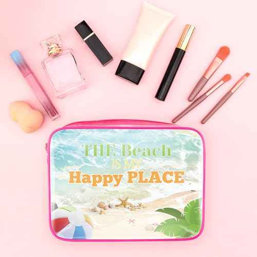 Beach Gifts for Women Beach Makeup Bag Beach Lover Gifts Funny Vacation Gift Beach Themed Gifts for Besties PVC Cosmetic Bag Birthday Christmas Graduation Gift for Beach Lover Teens Travel Bag