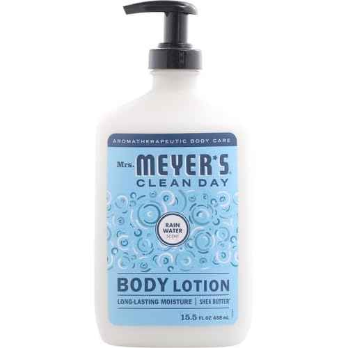 MRS. MEYER'S CLEAN DAY Body Lotion for Dry Skin, Non-Greasy Moisturizer Made with Essential Oils, Rain Water, 15.5 oz