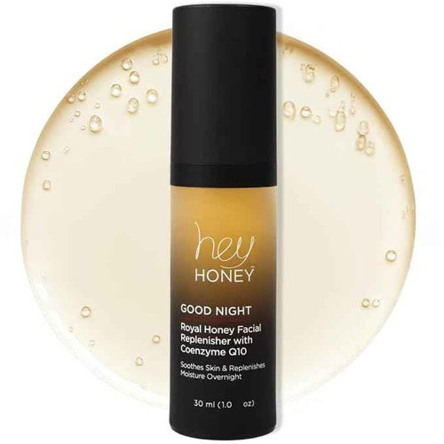 Hey Honey Skincare Good Night Moisturizer For Face Royal Honey Facial Replenisher with Coenzyme Q10 | A Lavish Night Time Repair Designed To Improve Moisture Retention | 1 Oz