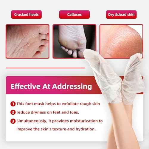 Foot Peel Mask for Dry, Rough Feet ? Exfoliating Foot Mask with Fruit Acids, Lavender & Urea ? Peeling Socks for Dead Skin & Cracked Heels ? Foot Care for Women & Men