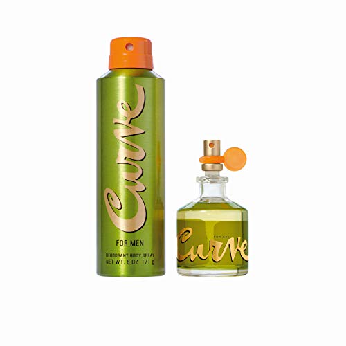 Curve Men's Cologne Fragrance Set, Deodorant Body Spray & Cologne Spray, Casual Day or Night Scent, Spicy Wood Magnetic Scent, 2 Piece Set