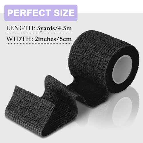 9pcs Tattoo Bandage Wrap - Usiriy 2" x 5 Yards Elastic Breathable Cohesive Bandage Wrap Rolls Tattoo-Machine Tattoo Grip Tapes Vet Wrap Athletic Tapes