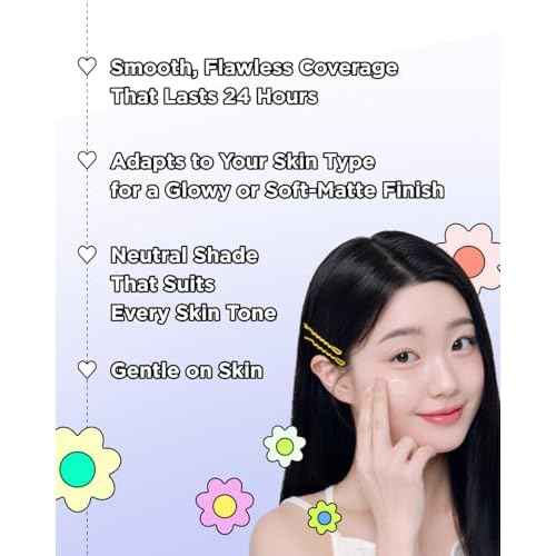 CHASIN' RABBITS All About Glow Cover Cream 1.23 Oz, Lightweight, Hydrating, Long-Lasting Radiance for a Flawless Glow, Smooth Skin Texture, Vegan, Korean Makeup