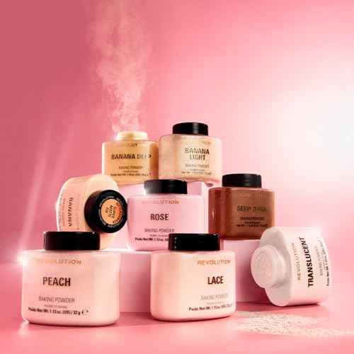 Revolution, Loose Baking Powder, Makeup Setting Powder, Long Lasting Coverage, Mattifies & Reduces Shine, Translucent, 1.12 oz