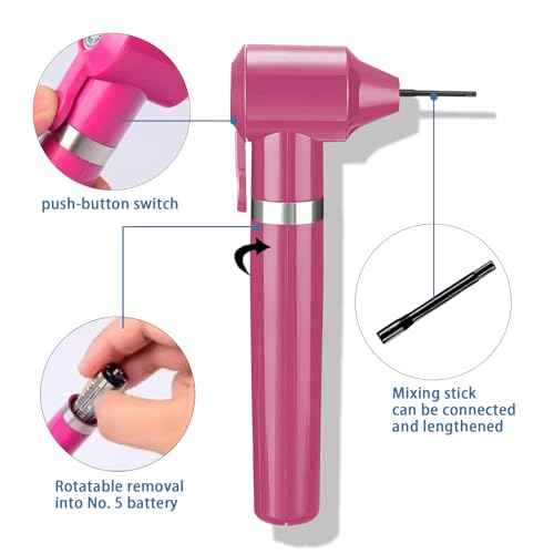 Tattoo Ink Mixer, Pigment Stirrer, Coloring Mix Machine with Ink Mixing Stick, Tattoo Pigment Mixers Machine with 100 Pcs Sticks, Electric Ink Mixer for Makeup Tattoo (Pink)
