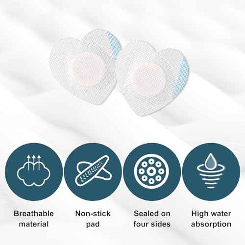 50pcs Castor Oil Wrap for Belly Button, Heart Shape Self-Adhesive & Highly Absorbent Castor Oil Wrap Pack for Belly Button Pad Patches Waterproof Disposable Cover Stickers (Oils Not Included)