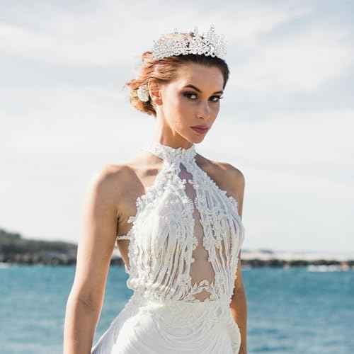 Silver Crystal Tiaras and Crowns for Women Rhinestone Headpiece Birthday Princess Quinceanera Graduation First Communion Crown Prom Wedding Bridal Accessories Wedding Tiaras Bride Birthday Party Gifts