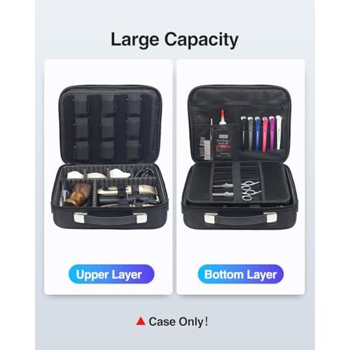 Luxtude Large Barber Case, Barber Bags for Clippers and Supplies, Travel Hair Clipper and Trimmer Case, Barbers Accessories for Wahl 5Star/Hatteker/Oneisal/Andis Grooming Kits, Christmas Gifts