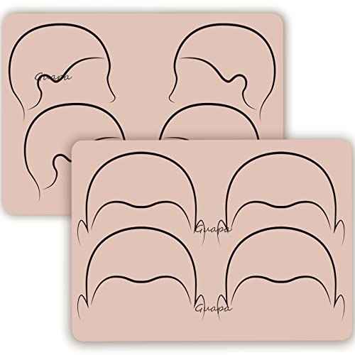 5pcs 2 Sided Pre-draw Scalp Micropigmentation Practice Skins Hairline Tattooing Fake Silicone Practice Pad Smp Tattoo Fake Skin for SMP Training (5pcs)