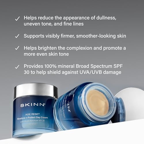 SKINN Age Reset, Anti-Aging Facial Day Cream with SPF 30 - Daily Lightweight Multi-Correction Face Moisturizer Firms, Hydrates & Brightens Skin ? with Vitamin C+ 100% Mineral SPF