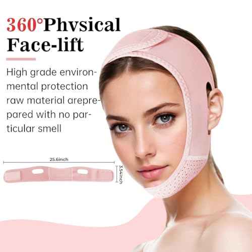 V Line Lifting Mask Chin Strap for Sleeping, V Line Lifting Mask for Women,Jaw Exerciser£¬Medium,LightPink