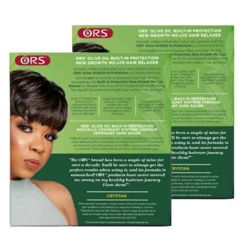 ORS Olive Oil Build-In Protection New Growth No-Lye Hair Relaxer - Extra Strength (Pack of 2)