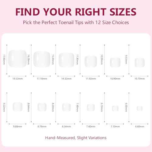 Makartt Press on Toenails: Short Glossy White 24PCS Fake Nails with Glue, Natural Fit for Women, Includes Adhesive Tabs, Stick, and File, Pedicure Set for Home Salon