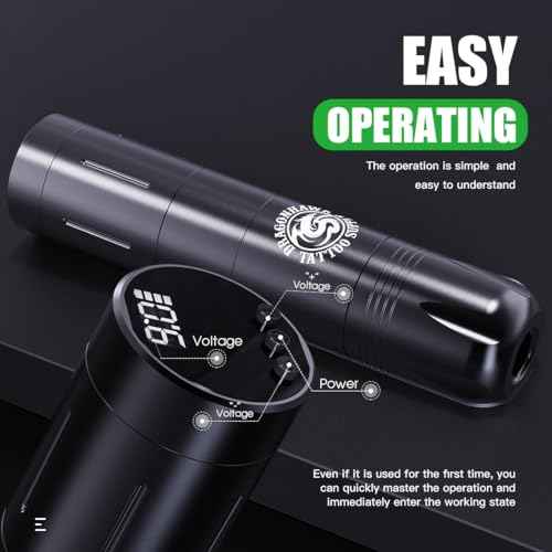 Dragonhawk X3 Pro Tattoo Wireless Gun Pen Machine Kit, Rca Jack Battery Power Supply, 10 Cartridges Needles, Tattoo Kit for Beginner