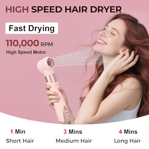 9 in 1 Multi Styler, Powerful Hair Dryer Brush Set, Styling Without Heat Damage, Fast Drying Curling Volumizing Straightening, Includes Protective Travel Bag