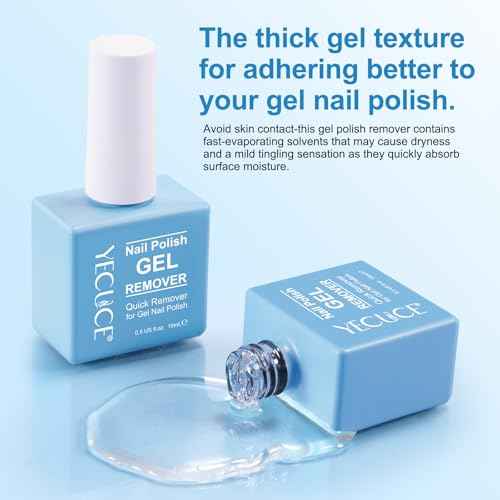 Gel Nail Polish Remover, Remove Gel Nail Polish Within 3-5 Minutes - Quick & Easy Polish Remover - No Need For Foil, Soaking Or Wrapping with 1 PCS Cuticle Pusher + 1 PCS Nail Polish Scraper