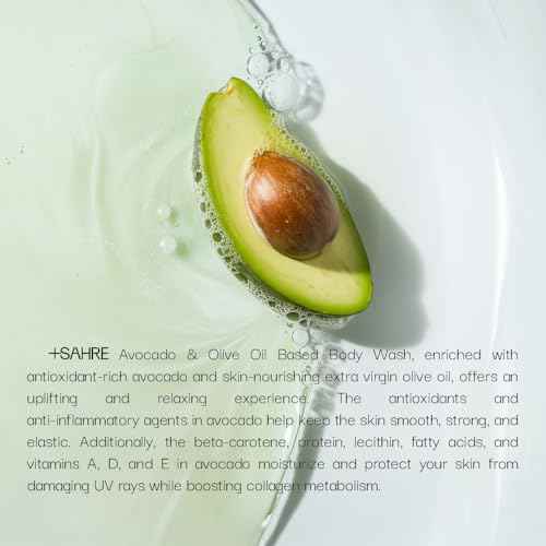 Natural Body Wash ? Olive Oil & Avocado | Antioxidant-Rich | Vegan, Paraben-Free | 13.5 fl oz