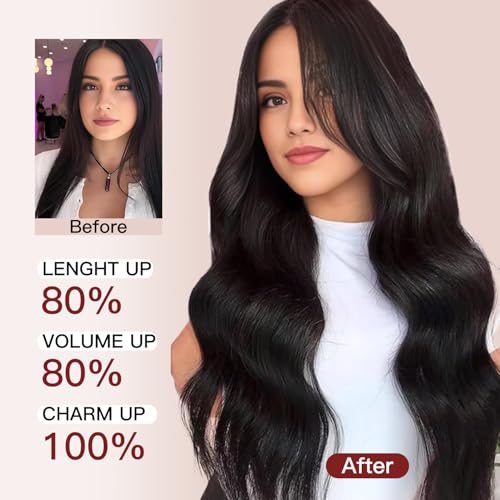 LOVELINE Clip in Hair Extensions Real Human Hair, 100% Remy Human Hair Extensions Clip Ins for Women, 7Pcs 18Inch 120g, Balayage Dark Brown Mixed Chestnut Brown