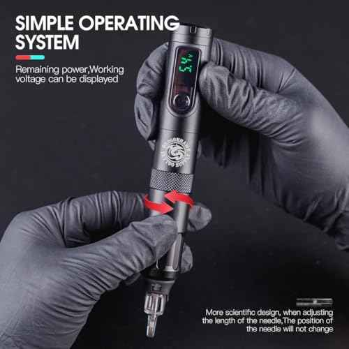 Dragonhawk X4 Tattoo Gun Wireless Tattoo Pen Machine with Two Replacement Batteries Coreless Motor by Mcore Lightweight Slim Great for Women Artists