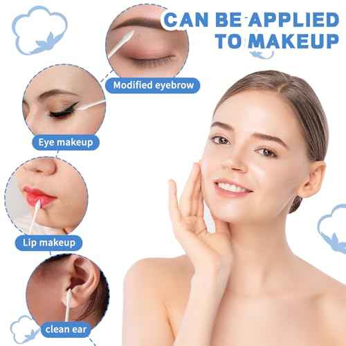Pointed Tip Cotton Swabs, 800 Count Double Precision Tips with Paper Stick, Cotton Buds for Makeup, Personal Care, Crafts