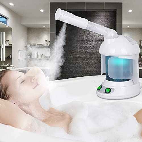 SUPER DEAL Hair Steamer PRO 3 in 1 Multifunction Ozone Facial Steamer with Bonnet Hood Attachment, Hair Therapy & Face Steamer for Personal Care Use at Home or Salon