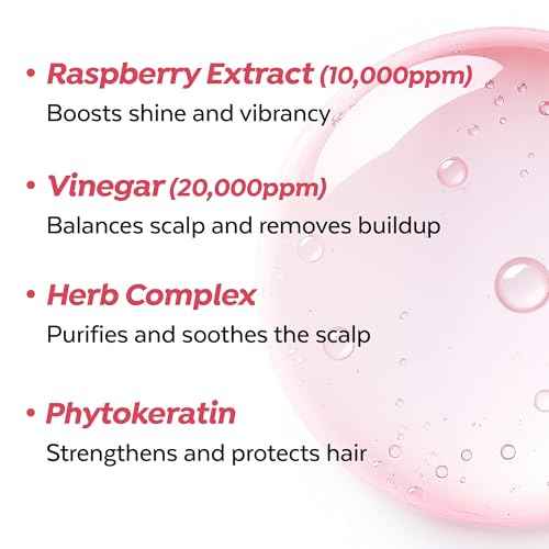 A¡¯PIEU Raspberry Hair Vinegar - Deep Scalp Clean & Detox for Oily Scalp, Buildup & Dandruff Scalp Treatment, pH-Balancing Rinse for Fresh, Shiny Hair, Korean Hair Care, 6.76 fl oz