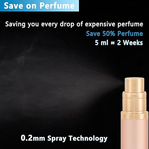 Travel Refillable Perfume Atomizer Bottle 5ml Leakproof Travel Perfume Refillable Bottle, Perfume Atomizer (Rose Gold)