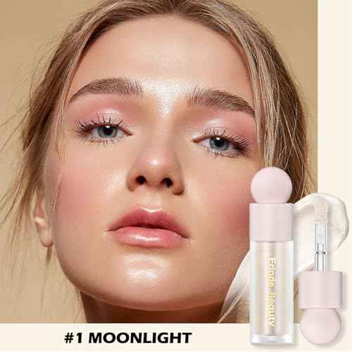 Erinde Liquid Highlighter, Face Bronzer Stick, Natural Glossy Finish, Lightweight Blendable Silky Smooth Cream Illuminator, Cruelty-Free, 01# Moonlight