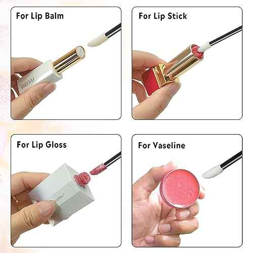 Lip Applicators Disposable 400pcs - Black Disposable Makeup Applicators - Lip Brush for Lipstick, Lipgloss, Chapstick